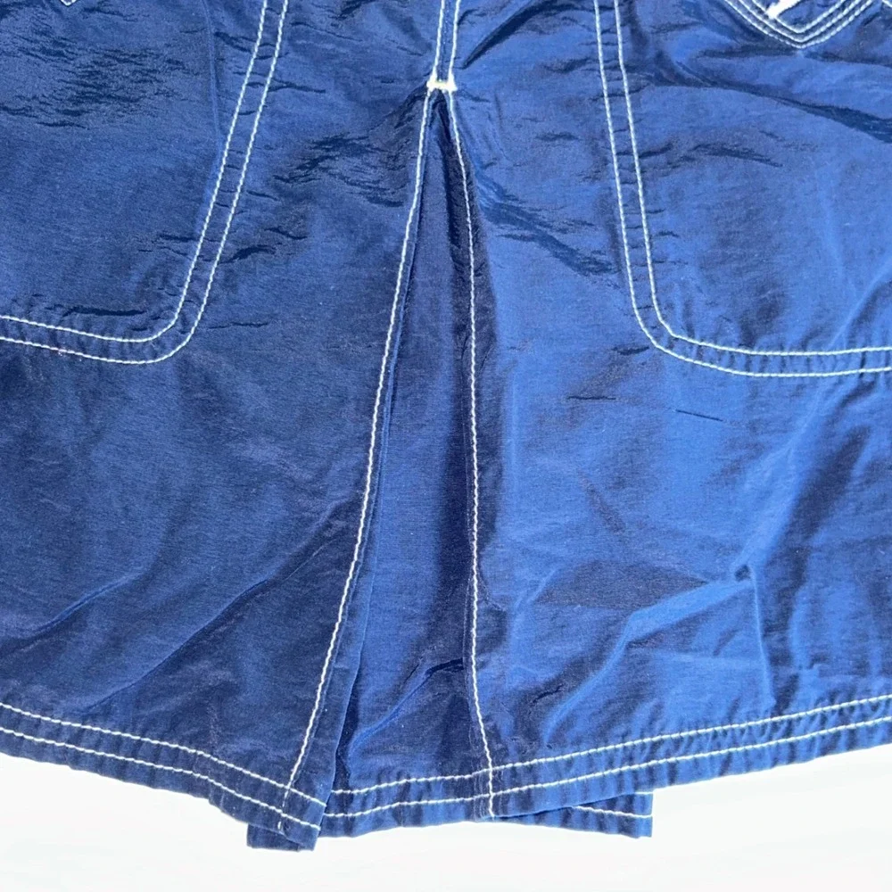 Lands End Girls Navy Blue Skort Contrast Stitching Elastic Waist Size‎ 8